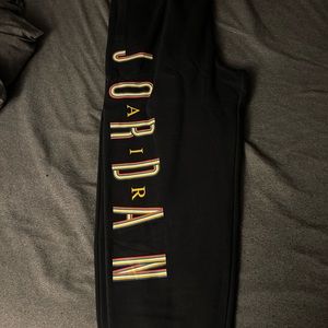 NWT Men’s Jordan XL sweatpants. Color black with multicolor Jordan writing